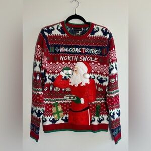 Blizzard Bay Men’s “Welcome to the North Swole” Ugly Christmas Sweater Medium